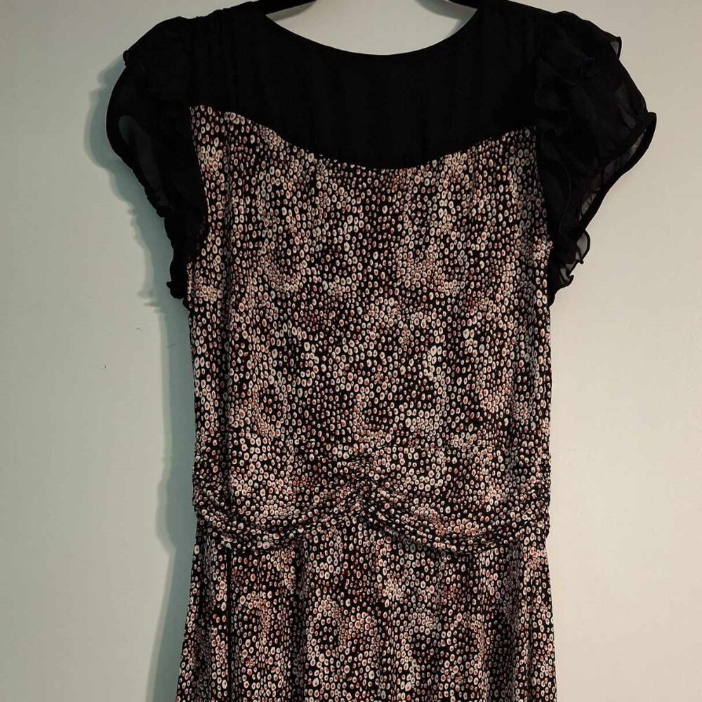 Morgan dress , dot pattern with rose